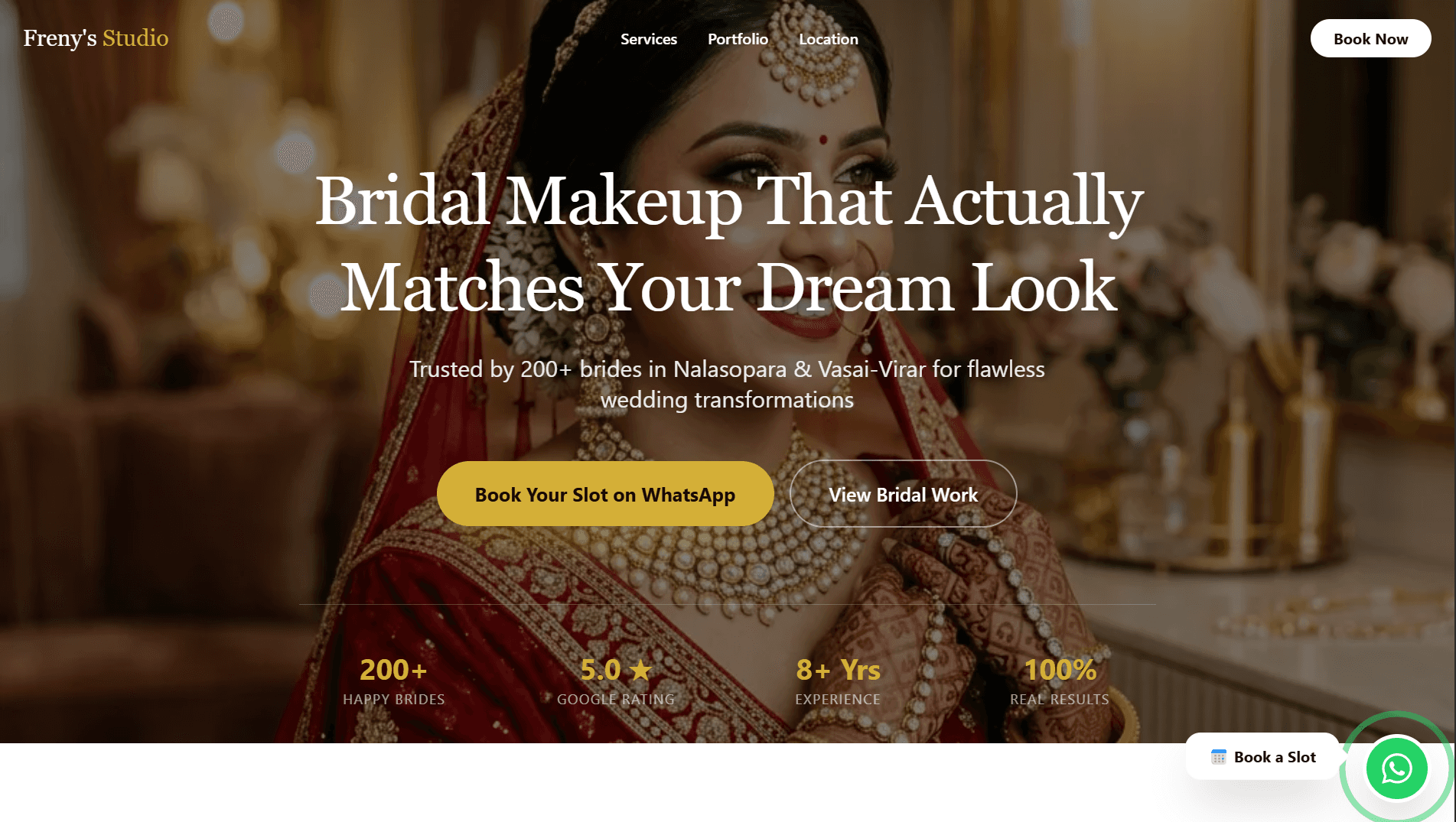 Freny Bridal Studio website preview